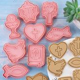 HOLY COMMUNION/CHRISTIAN THEMED COOKIE CUTTERS WITH EMBOSSERS